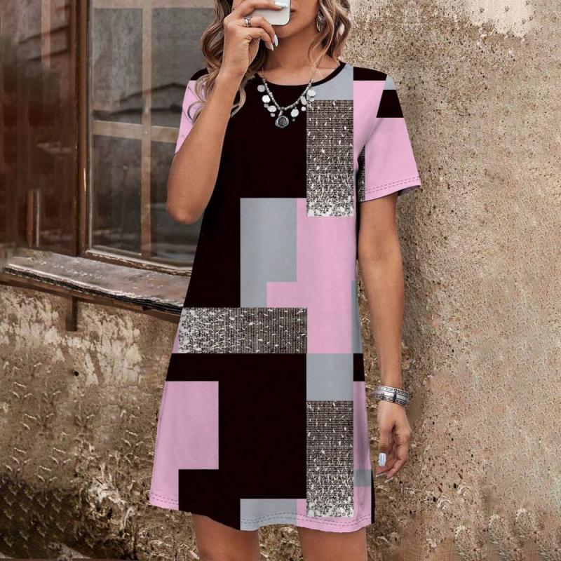 Casual Dress with Color Block