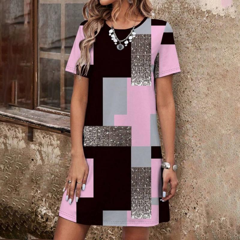 Casual Dress with Color Block