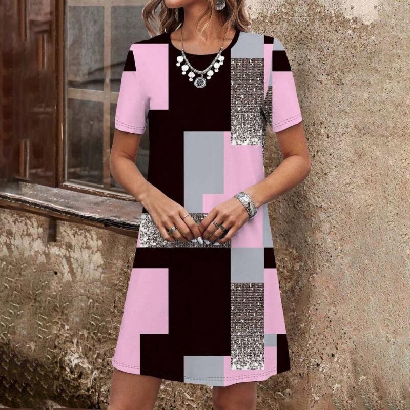 Casual Dress with Color Block
