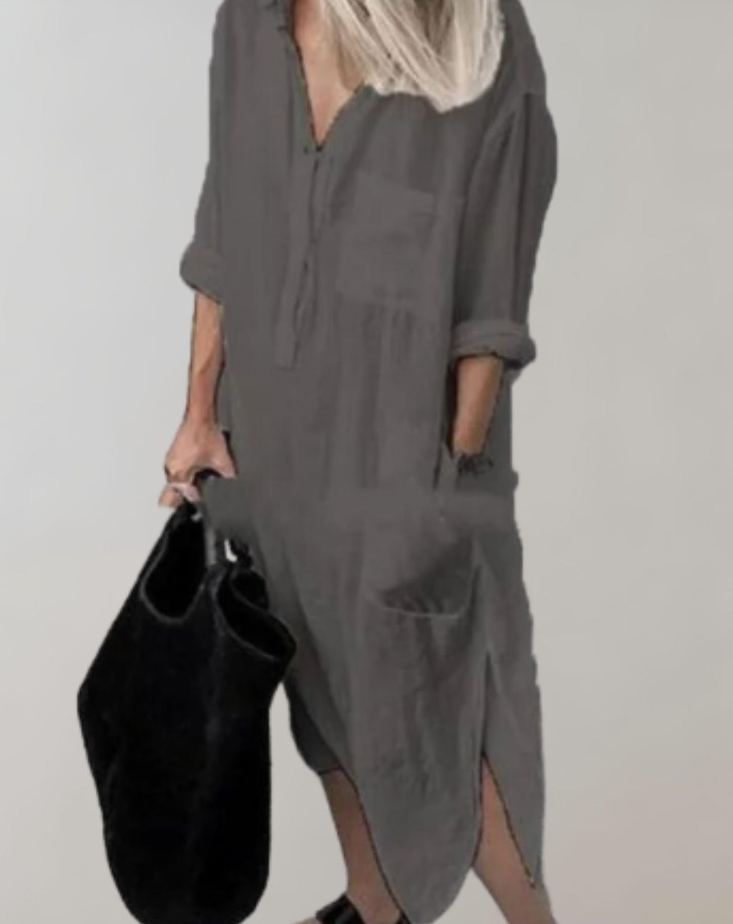 Sienna | Effortless Long Sleeve Dress with Side Pockets