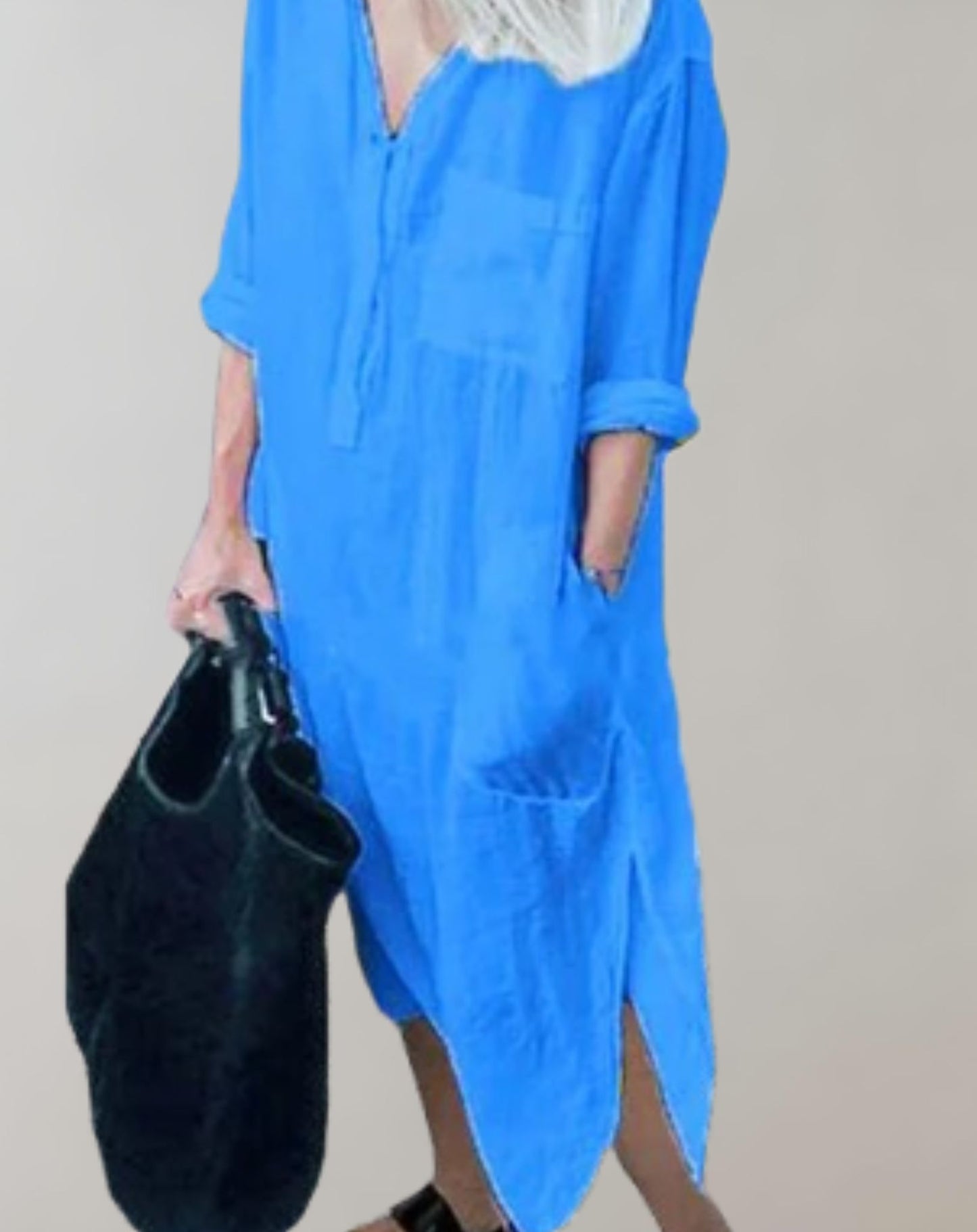 Sienna | Effortless Long Sleeve Dress with Side Pockets