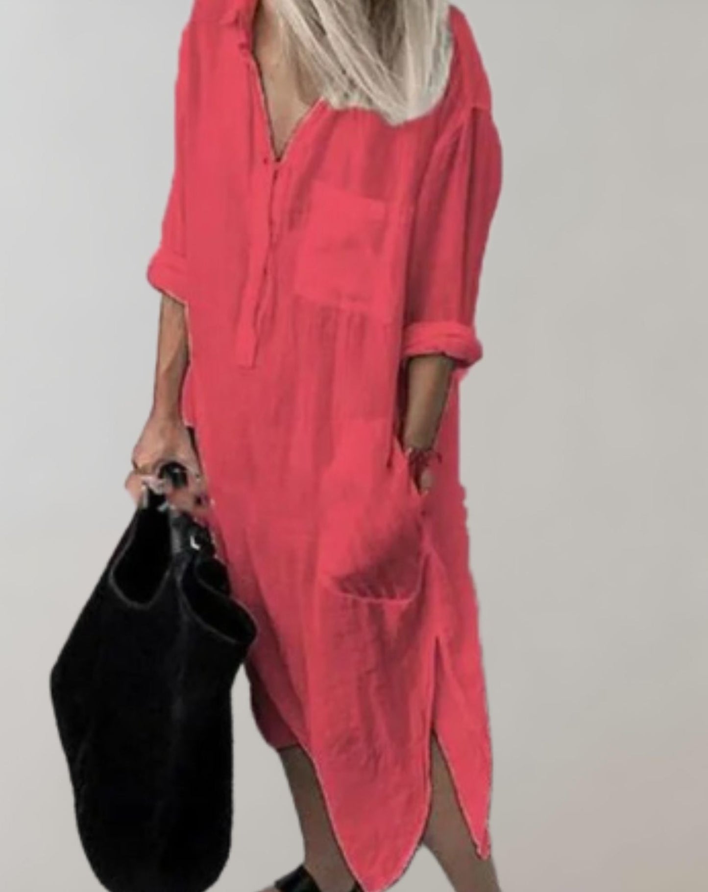 Sienna | Effortless Long Sleeve Dress with Side Pockets