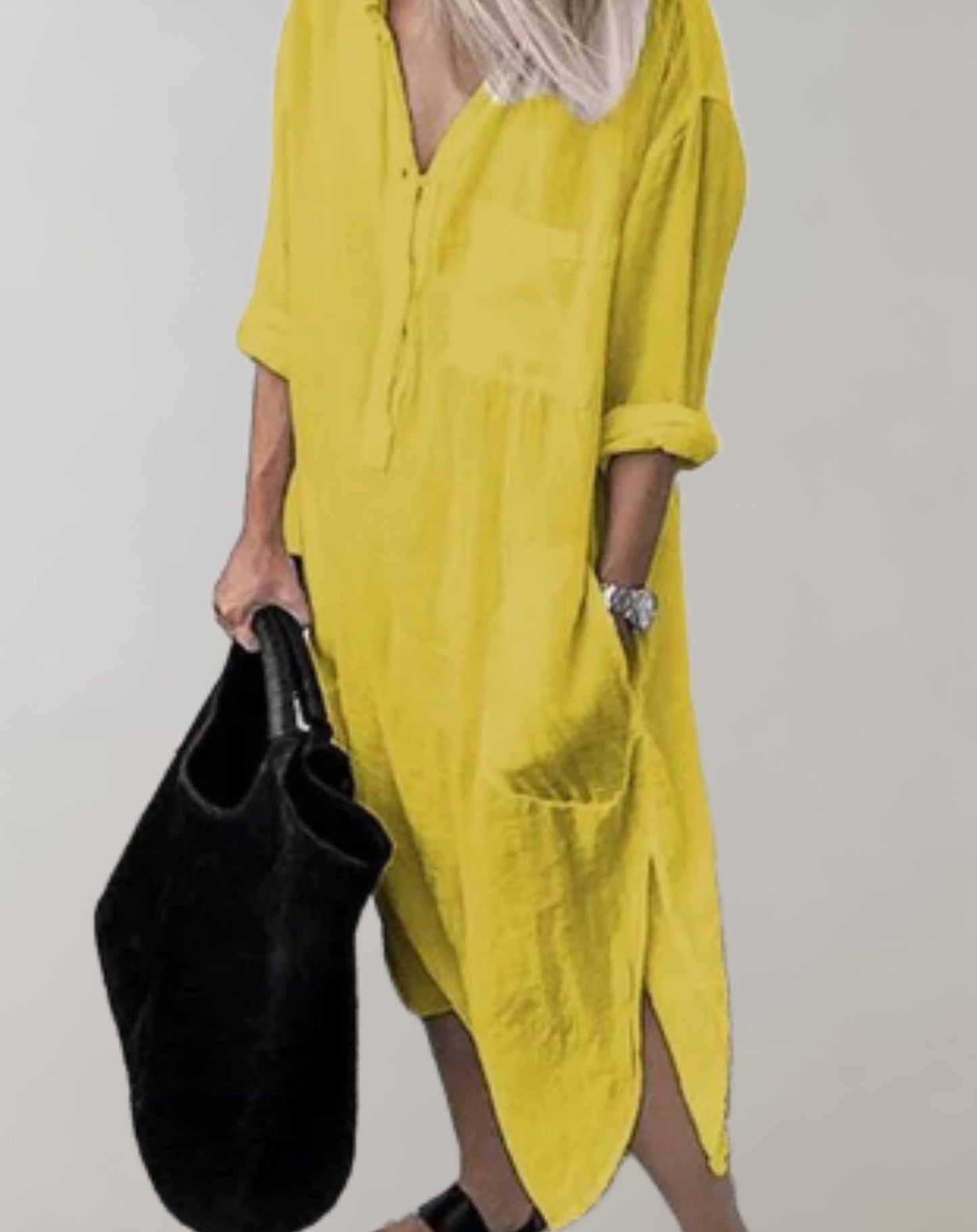 Sienna | Effortless Long Sleeve Dress with Side Pockets