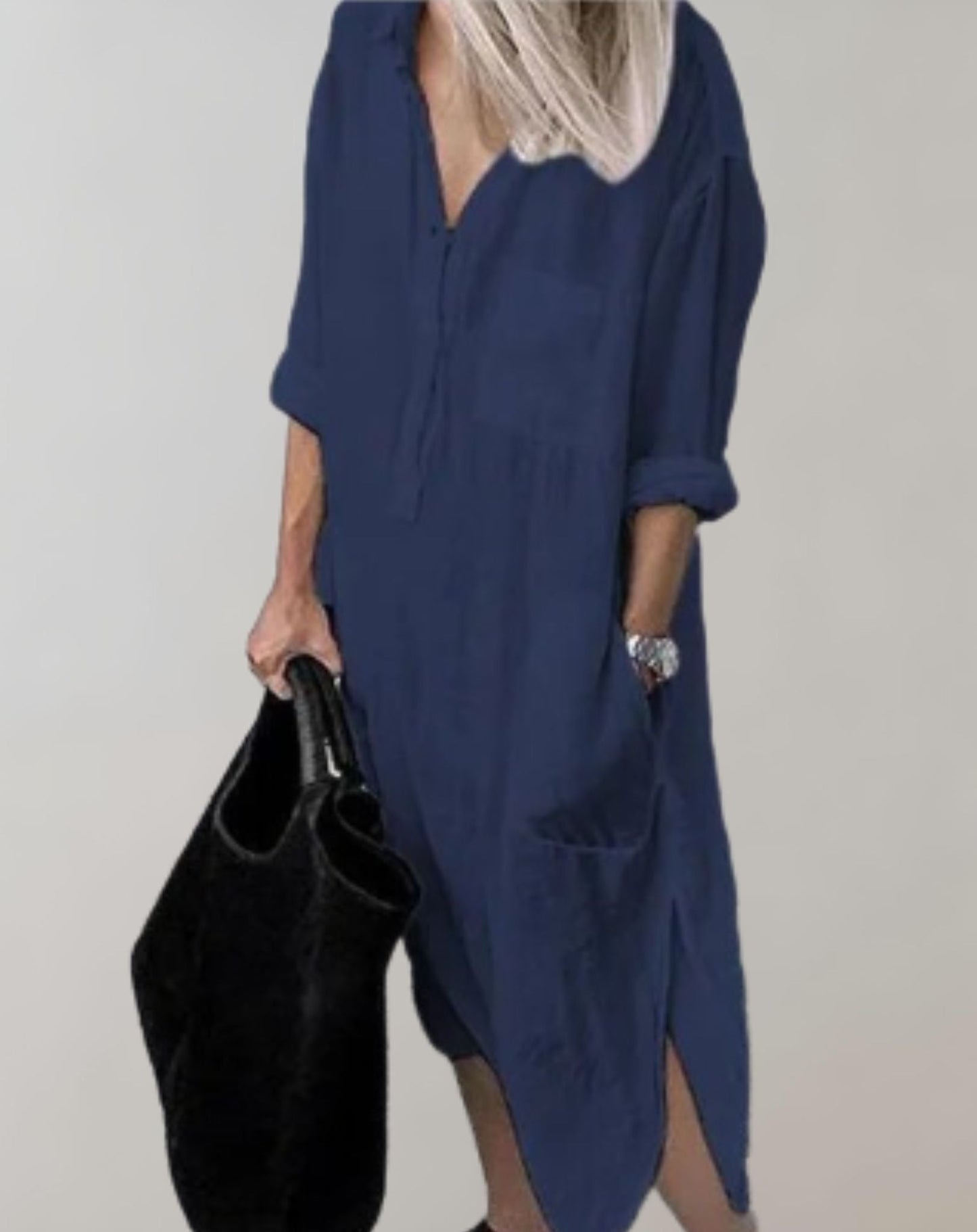 Sienna | Effortless Long Sleeve Dress with Side Pockets
