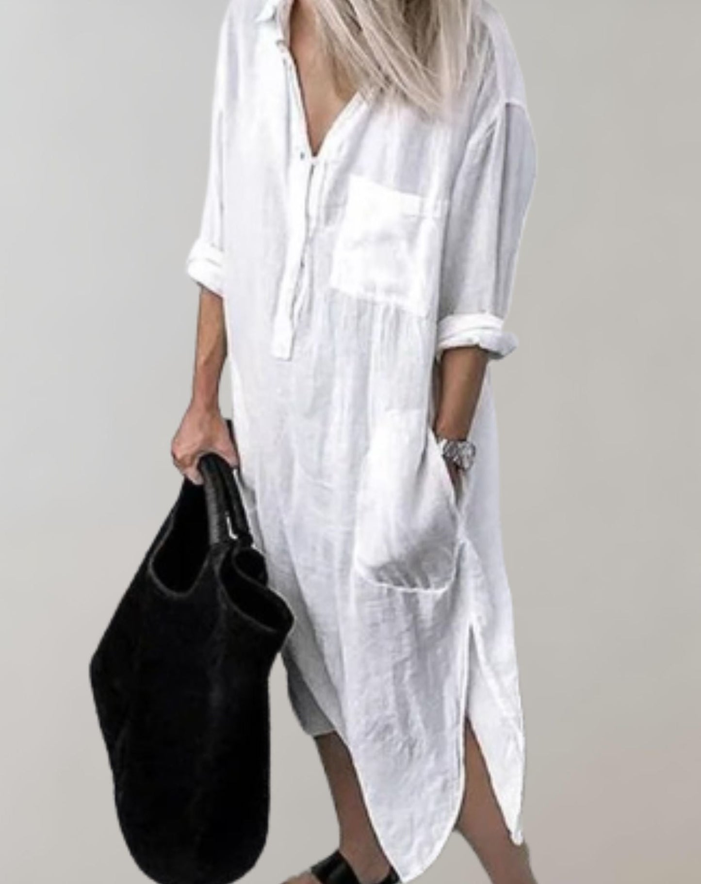 Sienna | Effortless Long Sleeve Dress with Side Pockets